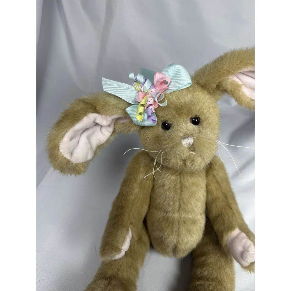 Bearington Collection Easter Bunny Rabbit Hare Stuffed Plush Jointed Bow 15” EUC - Picture 2 of 8